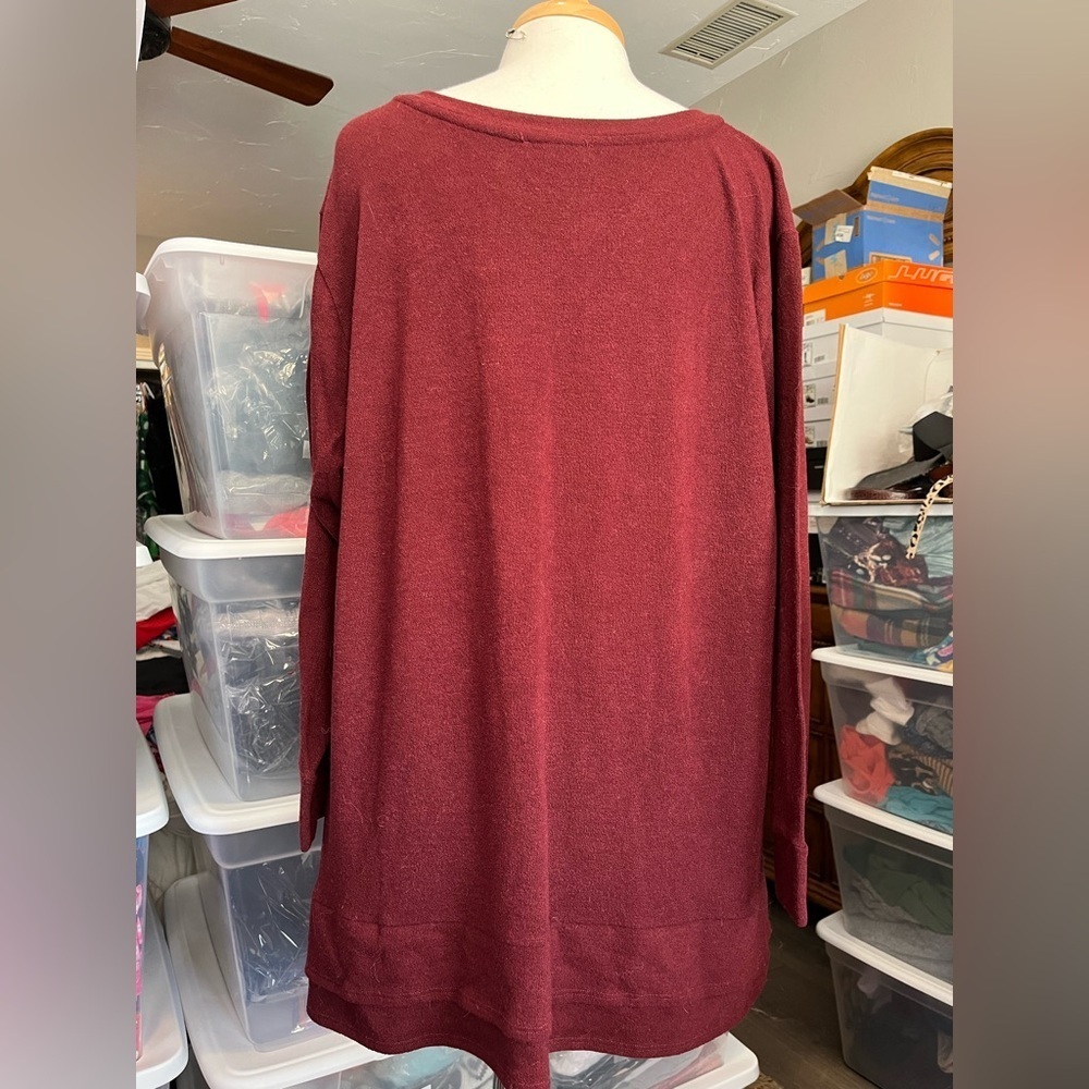Nally & Millie Women's Sweater in Rich Burgundy - Picture 5 of 12